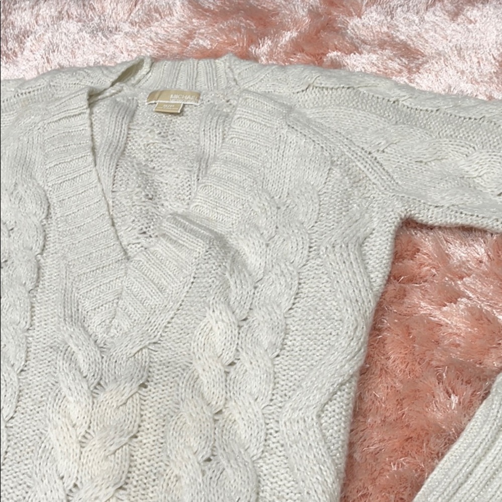 Michael Kors S/P ribbed white with sparkle